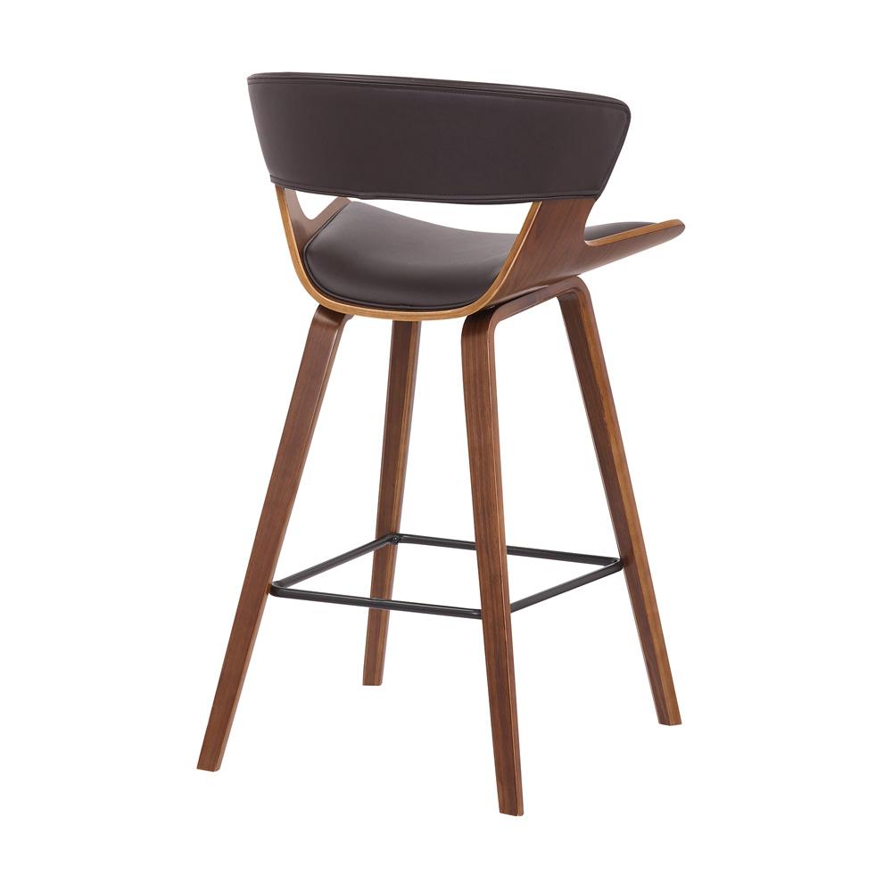 Armen Living - Jagger Modern 26in Wood and Black Faux Leather Counter Height Barstool - LCJGBAWABR26 veiw 4