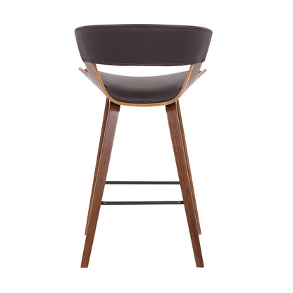 Armen Living - Jagger Modern 26in Wood and Black Faux Leather Counter Height Barstool - LCJGBAWABR26 veiw 5