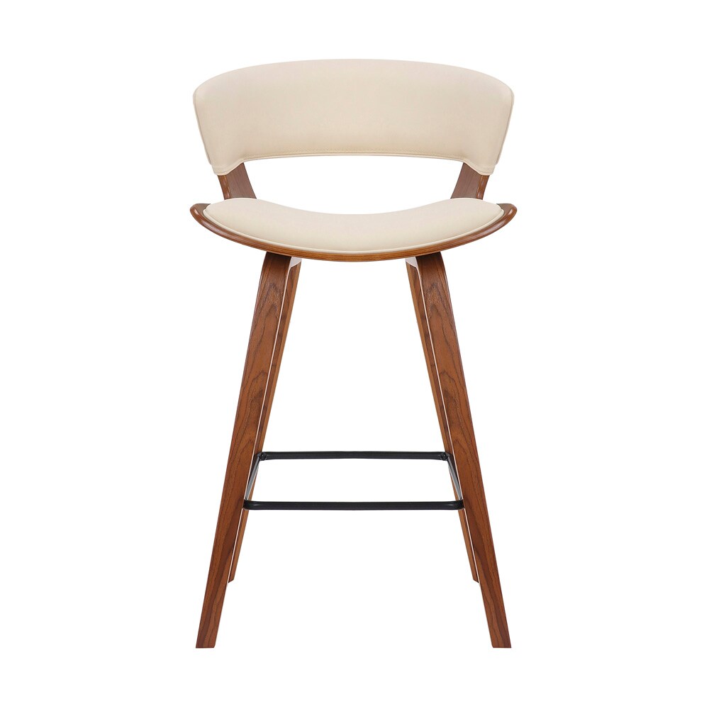 Armen Living - Jagger Modern 26in Wood and Faux Leather Counter Height Barstool - LCJGBAWACR26 veiw 2