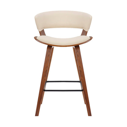 Armen Living - Jagger Modern 26in Wood and Faux Leather Counter Height Barstool - LCJGBAWACR26 veiw 2