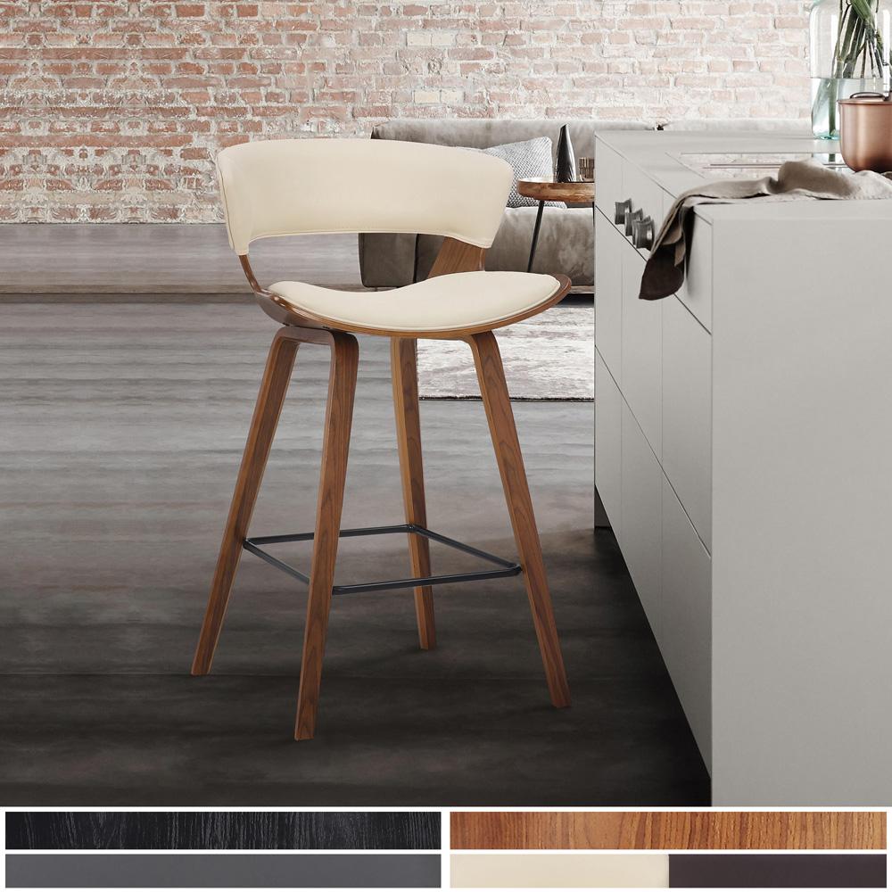 Armen Living - Jagger Modern 26in Wood and Faux Leather Counter Height Barstool - LCJGBAWACR26 veiw 6