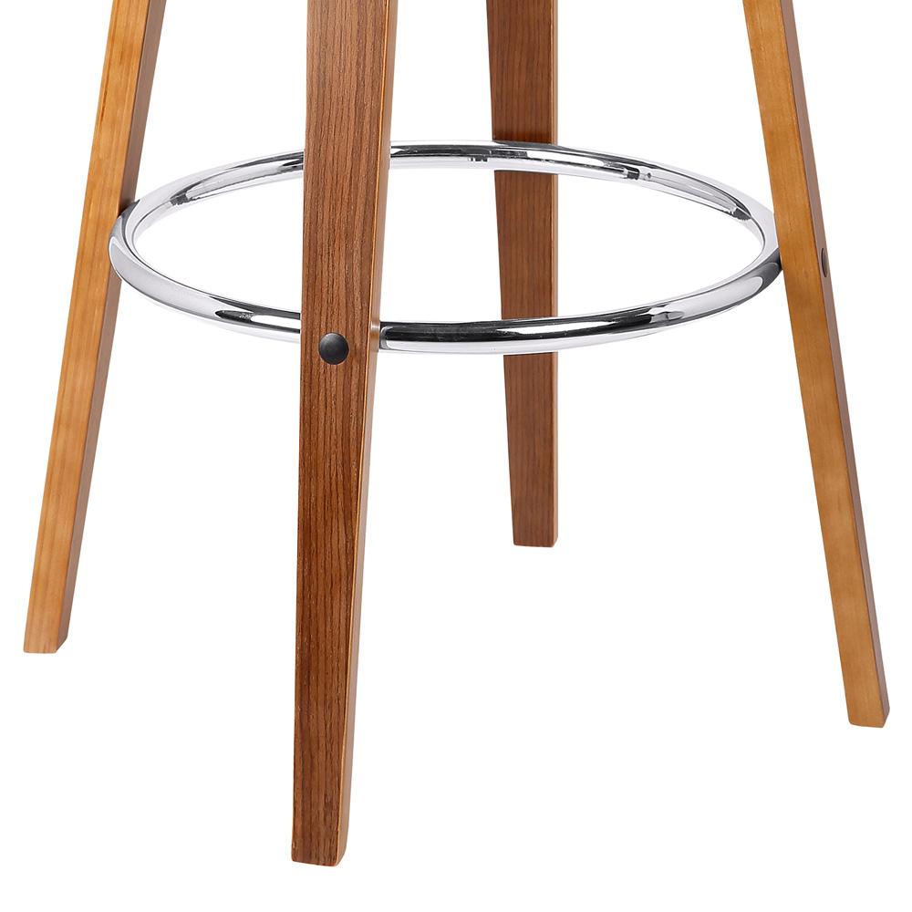 Armen Living - Julyssa 30in Bar Height Swivel Brown Faux Leather and Walnut Wood Bar Stool - LCJSBAWABR30 veiw 6