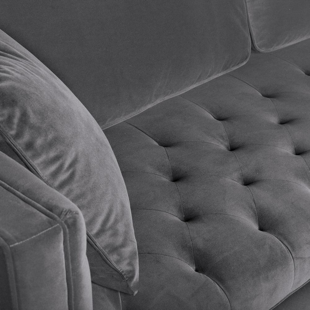 Armen Living - Lenox Gray Velvet Modern Sofa with Brass Legs - LCLN3GRY veiw 6