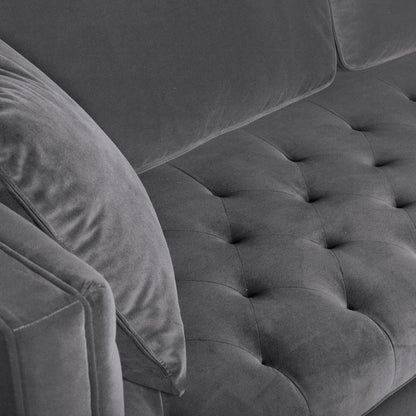 Armen Living - Lenox Gray Velvet Modern Sofa with Brass Legs - LCLN3GRY veiw 6