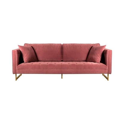 Armen Living - Lenox Pink Velvet Modern Sofa with Brass Legs - LCLN3PNK veiw 1