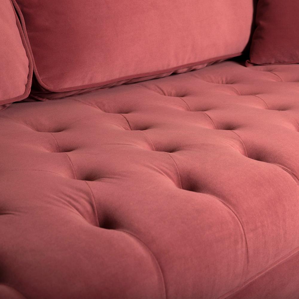 Armen Living - Lenox Pink Velvet Modern Sofa with Brass Legs - LCLN3PNK veiw 3