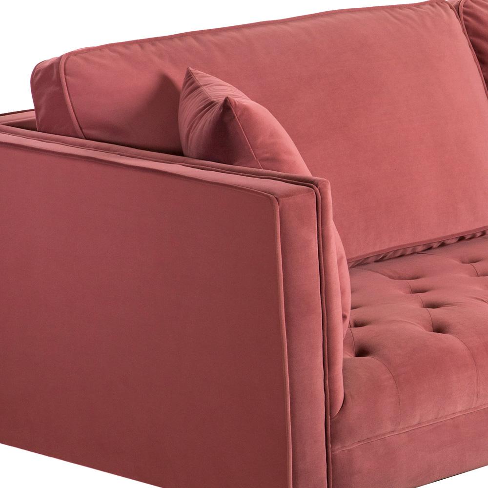 Armen Living - Lenox Pink Velvet Modern Sofa with Brass Legs - LCLN3PNK veiw 4