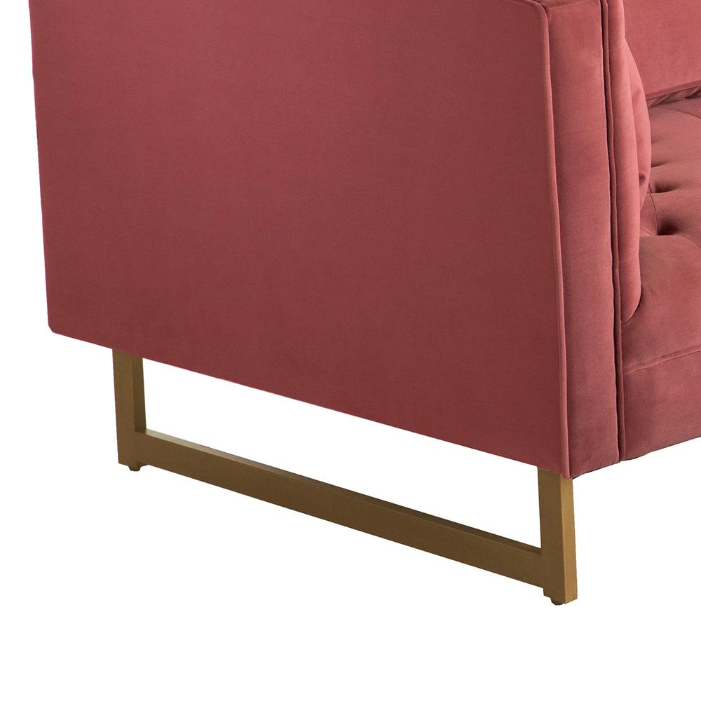 Armen Living - Lenox Pink Velvet Modern Sofa with Brass Legs - LCLN3PNK veiw 5