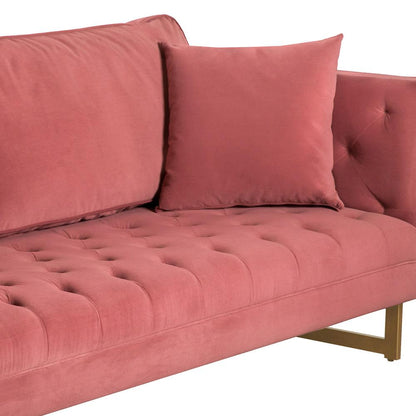 Armen Living - Lenox Pink Velvet Modern Sofa with Brass Legs - LCLN3PNK veiw 6