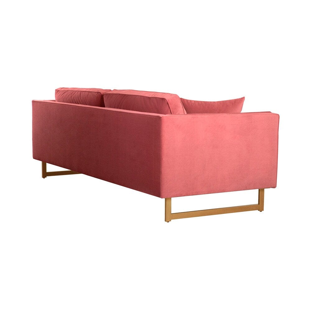 Armen Living - Lenox Pink Velvet Modern Sofa with Brass Legs - LCLN3PNK veiw 7