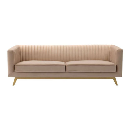 Armen Living - Liv Modern Beige Velvet Sofa - LCLV3BEIGE veiw 1