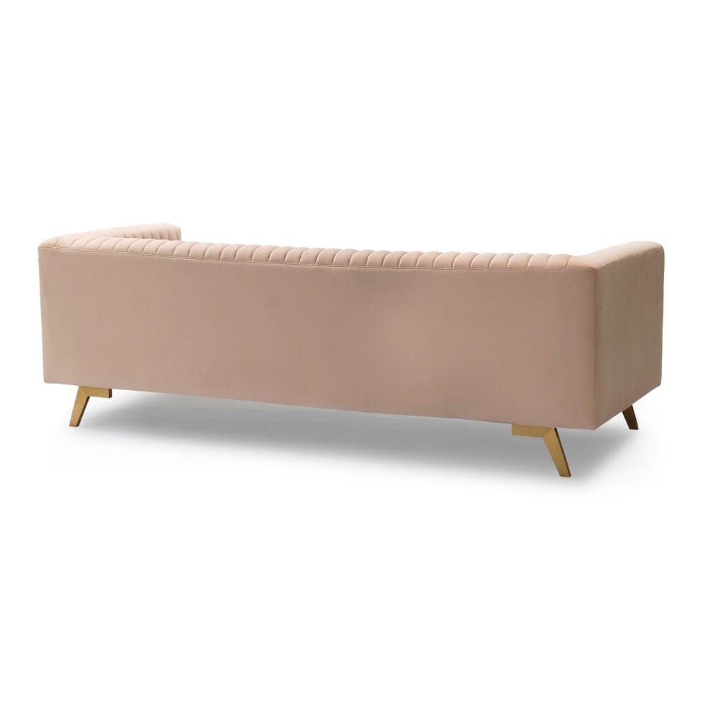 Armen Living - Liv Modern Beige Velvet Sofa - LCLV3BEIGE veiw 3