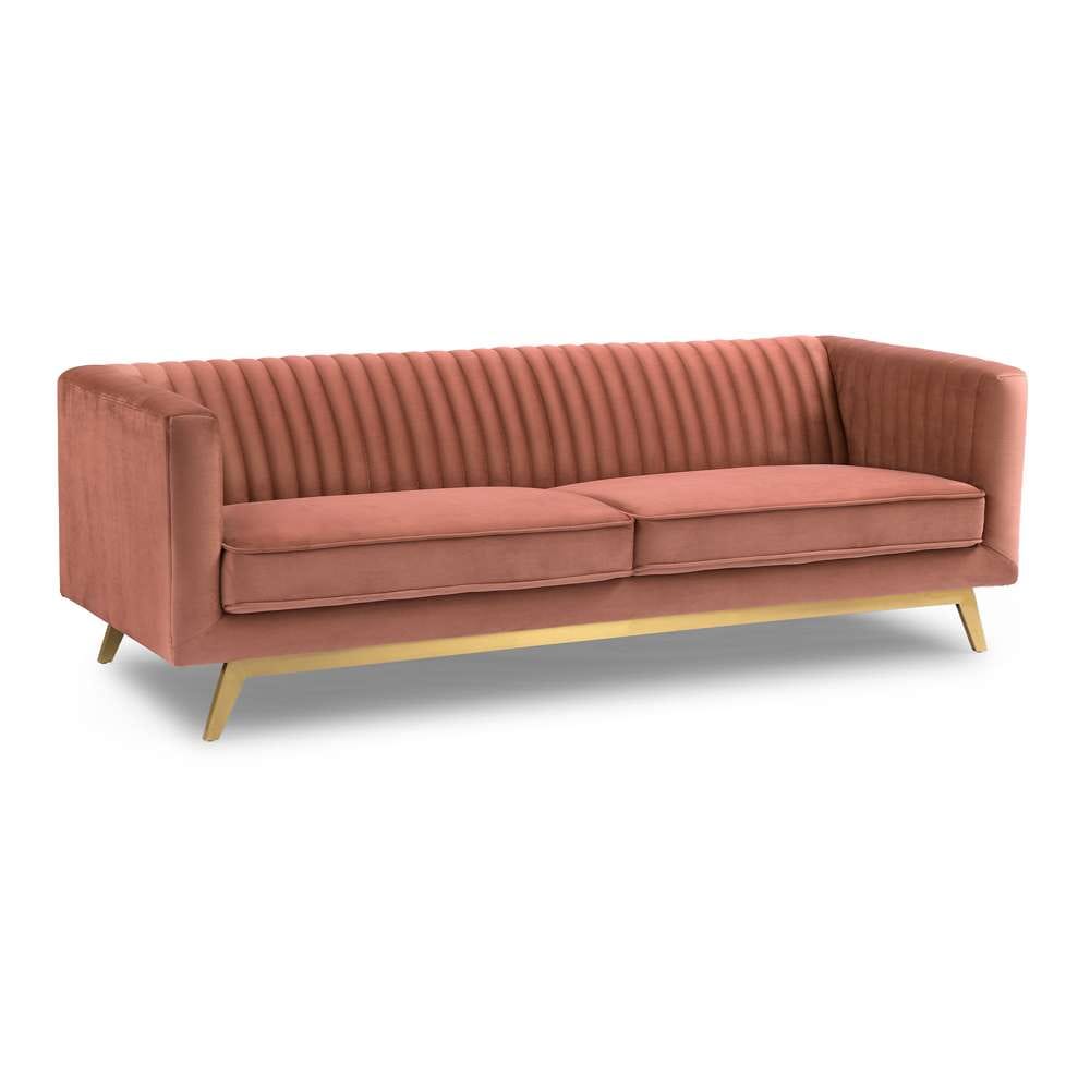 Armen Living - Liv Modern Blush Velvet Sofa - LCLV3BLUSH veiw 2
