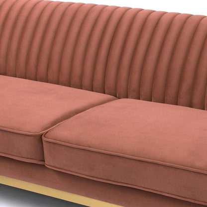 Armen Living - Liv Modern Blush Velvet Sofa - LCLV3BLUSH veiw 4