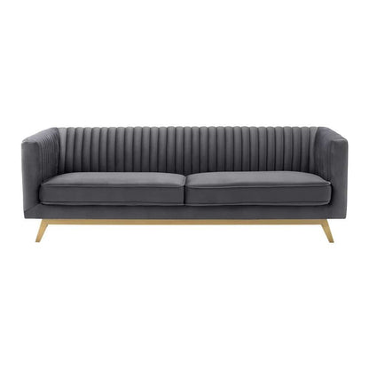 Armen Living - Liv Modern Dark Gray Velvet Sofa - LCLV3GREY veiw 1