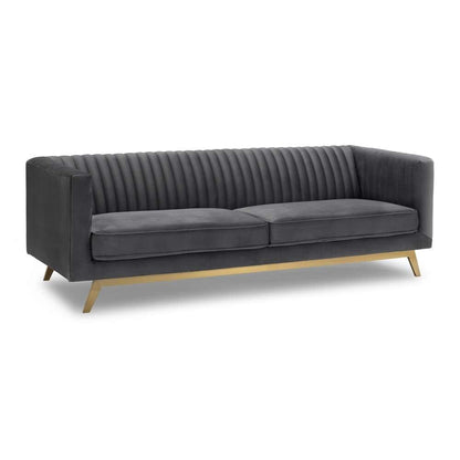 Armen Living - Liv Modern Dark Gray Velvet Sofa - LCLV3GREY veiw 2
