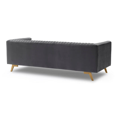 Armen Living - Liv Modern Dark Gray Velvet Sofa - LCLV3GREY veiw 3