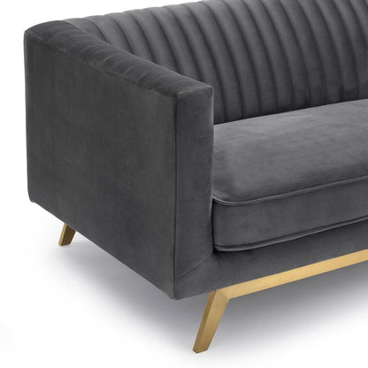 Armen Living - Liv Modern Dark Gray Velvet Sofa - LCLV3GREY veiw 4