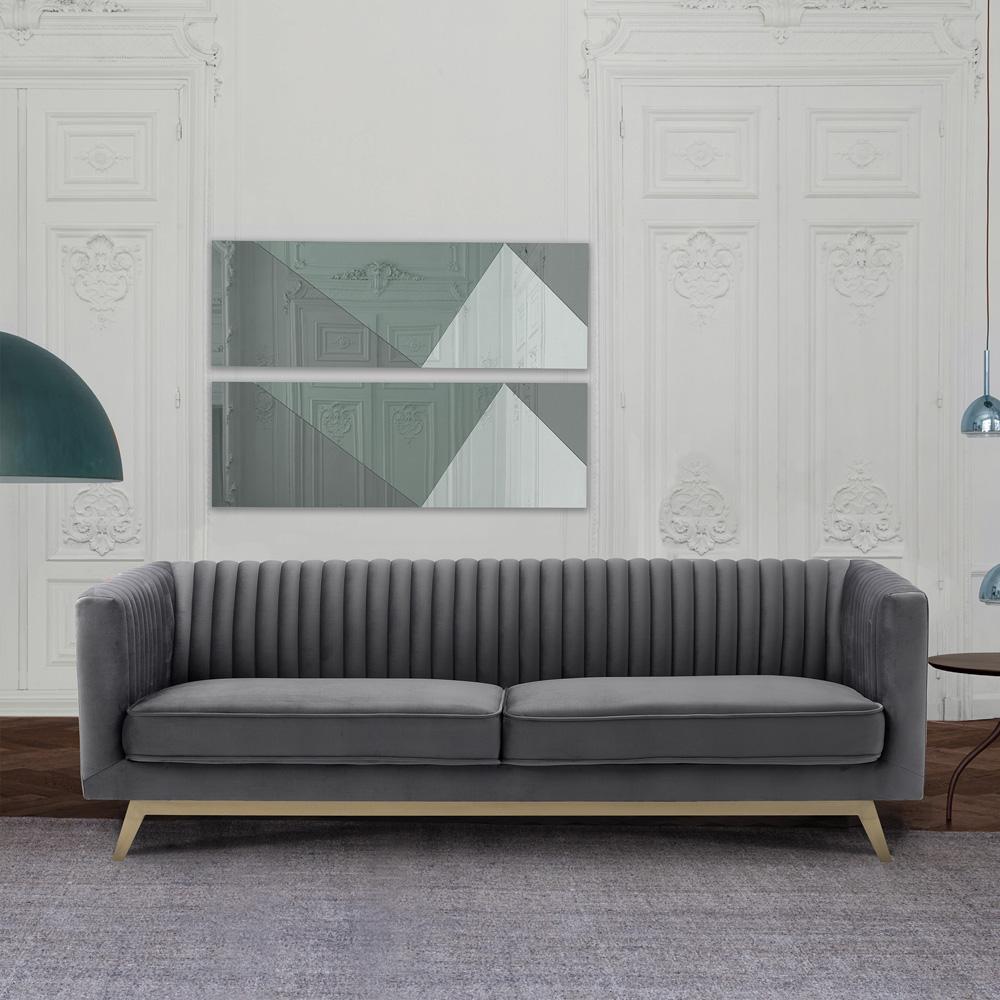 Armen Living - Liv Modern Dark Gray Velvet Sofa - LCLV3GREY veiw 5