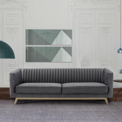 Armen Living - Liv Modern Dark Gray Velvet Sofa - LCLV3GREY veiw 5