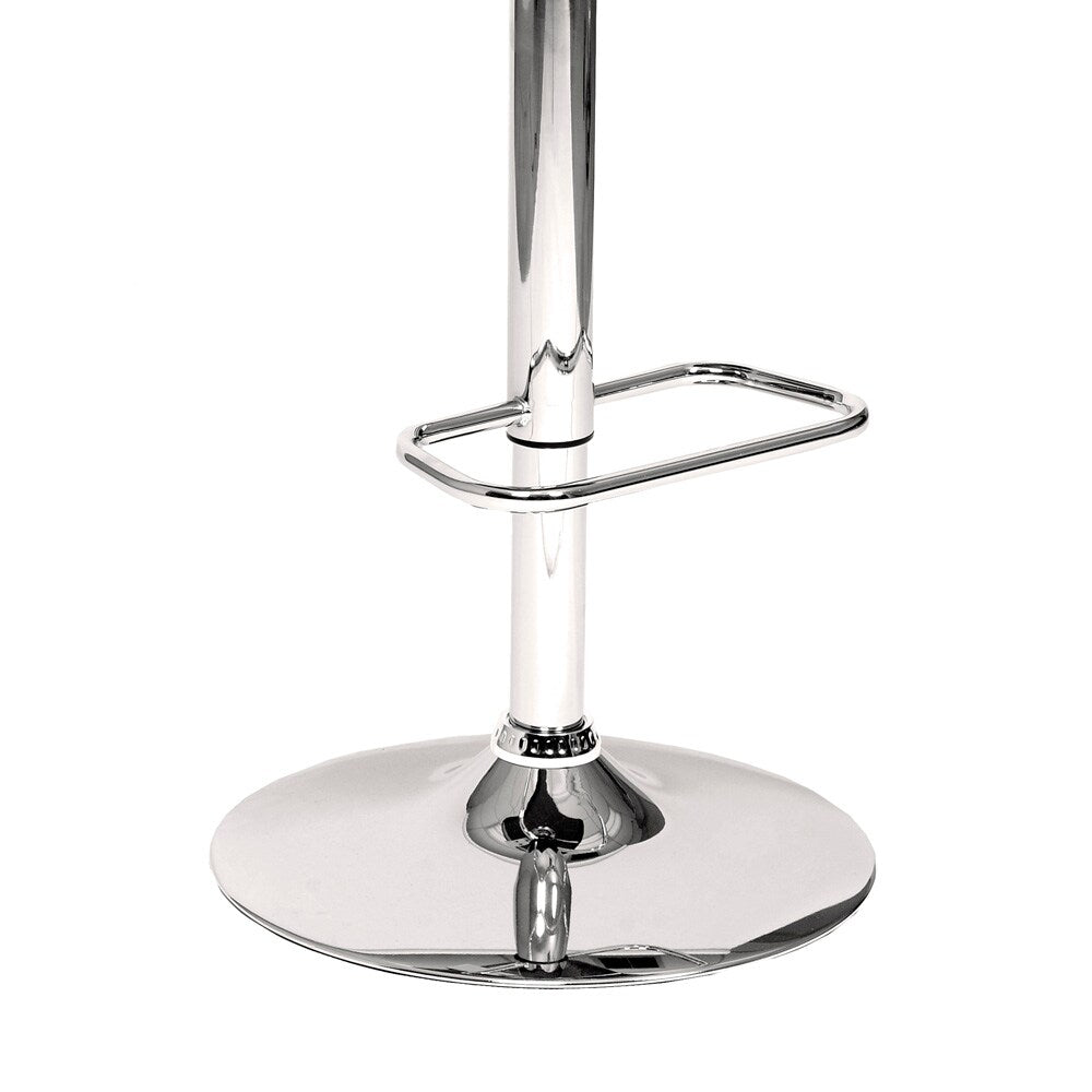 Armen Living - London Cream Faux Leather Adjustable Height Swivel Walnut Wood and Chrome Bar Stool - LCLOSWBACRWA veiw 3