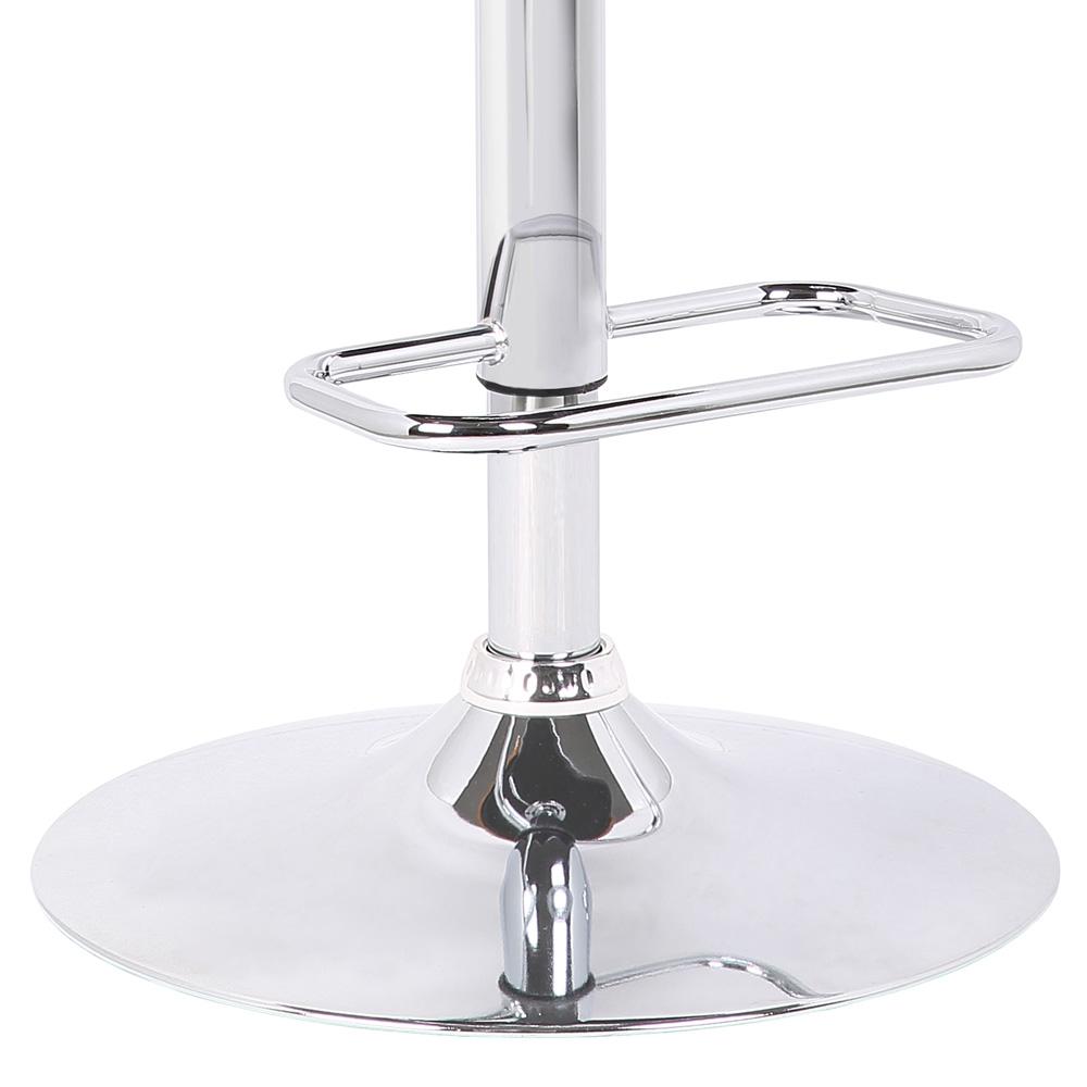 Armen Living - London Grey Faux Leather Adjustable Height Swivel Walnut Wood and Chrome Bar Stool - LCLOSWBAGRWA veiw 4