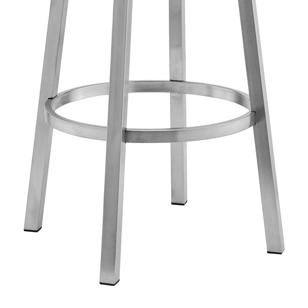 Armen Living - Lorin 26in Black Faux Leather and Brushed Stainless Steel Swivel Bar Stool - LCLRBABSBL26 veiw 6