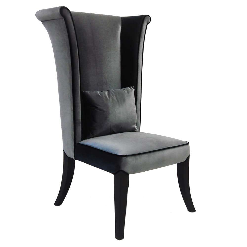 Armen Living - Mad Hatter Dining Chair In Gray Rich Velvet - LC847SIGR veiw 1