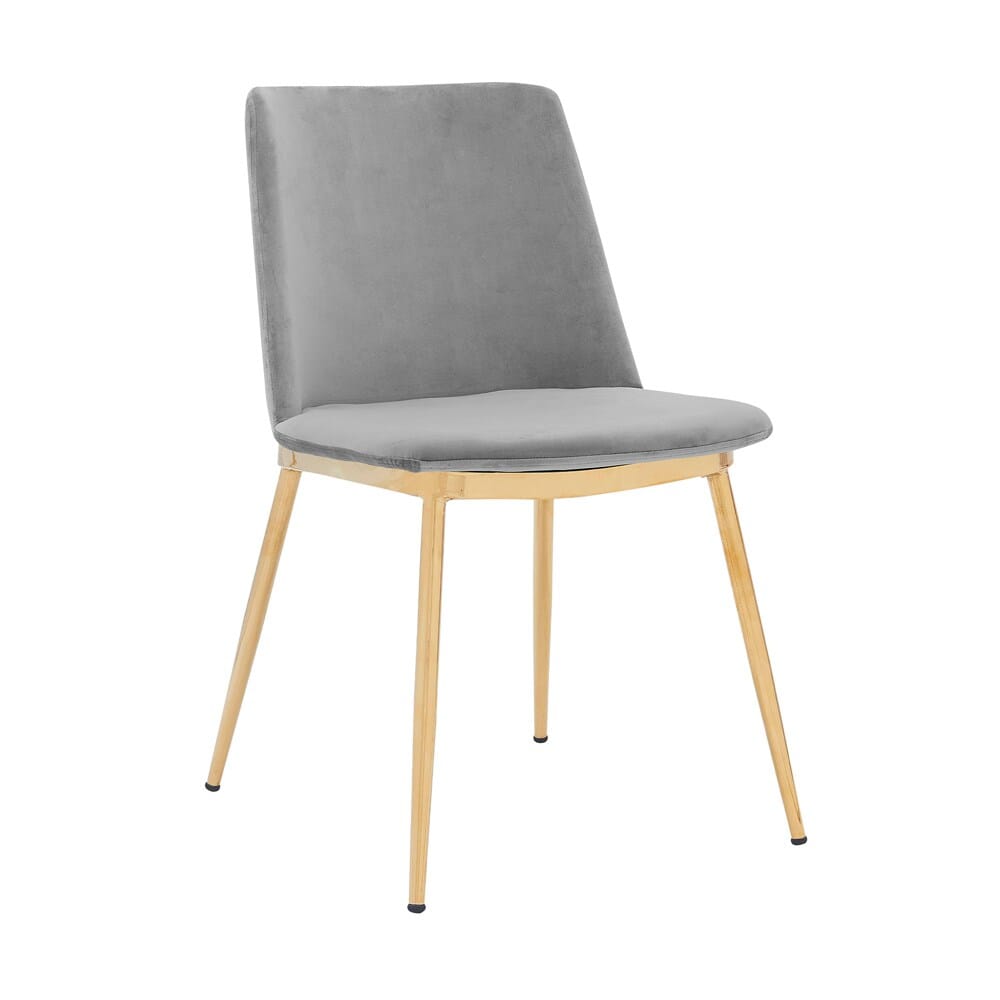 Armen Living - Messina Gray Velvet 5 Piece Rectangular Dining Set - SETMSDIGRY5E veiw 2
