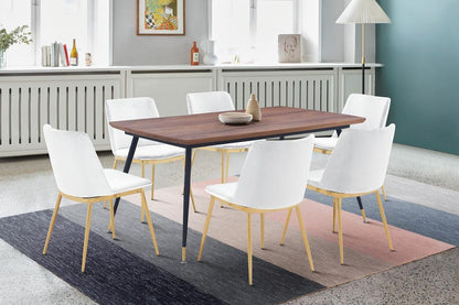 Armen Living - Messina White Velvet 7 Piece Rectangular Dining Set - SETMSDIWHT7E veiw 8