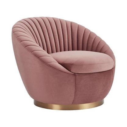 Armen Living - Mitzy Blush Velvet Swivel Accent Chair with Gold Base - LCMTCHBLUSH veiw 1