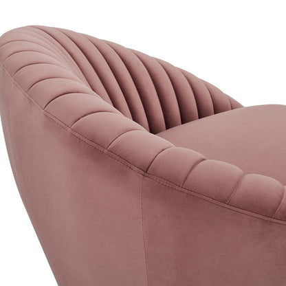 Armen Living - Mitzy Blush Velvet Swivel Accent Chair with Gold Base - LCMTCHBLUSH veiw 5