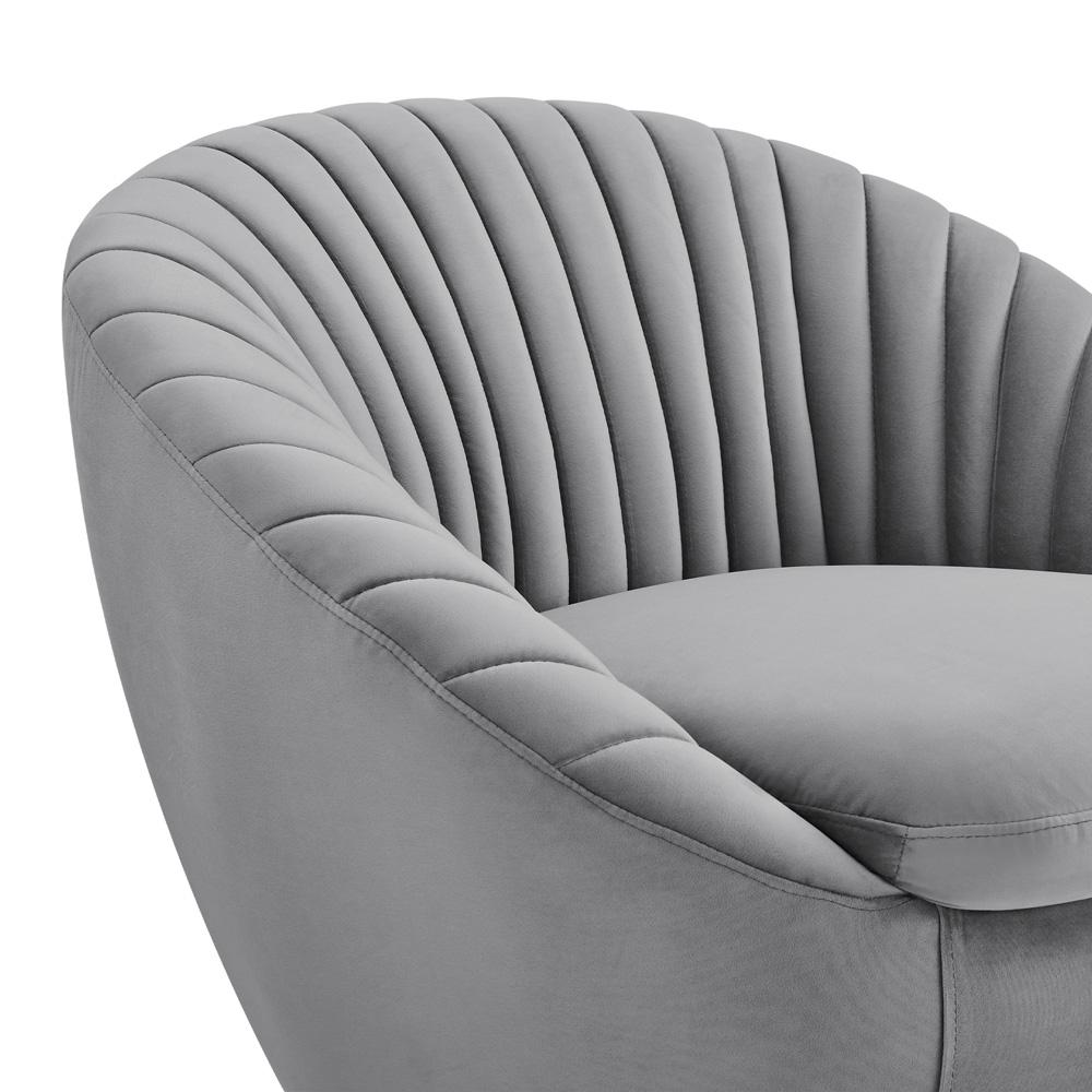 Armen Living - Mitzy Gray Velvet Swivel Accent Chair with Gold Base - LCMTCHGREY veiw 4