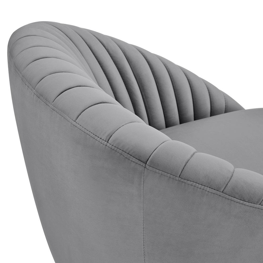 Armen Living - Mitzy Gray Velvet Swivel Accent Chair with Gold Base - LCMTCHGREY veiw 5