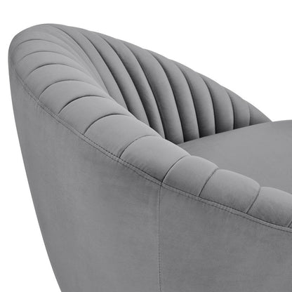 Armen Living - Mitzy Gray Velvet Swivel Accent Chair with Gold Base - LCMTCHGREY veiw 5