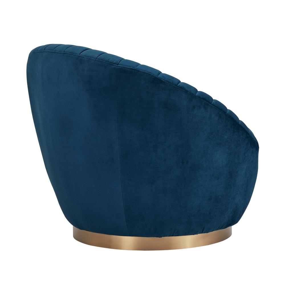 Armen Living - Mitzy Navy Velvet Swivel Accent Chair with Gold Base - LCMTCHNAVY veiw 3