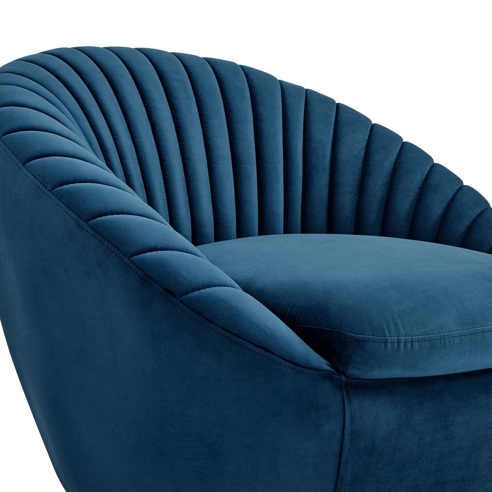 Armen Living - Mitzy Navy Velvet Swivel Accent Chair with Gold Base - LCMTCHNAVY veiw 4