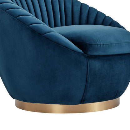 Armen Living - Mitzy Navy Velvet Swivel Accent Chair with Gold Base - LCMTCHNAVY veiw 6