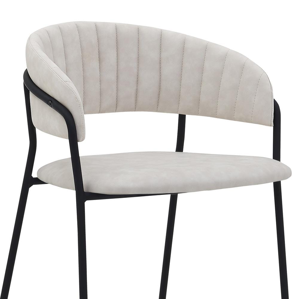 Armen Living - Nara 26in Cream Faux Leather and Metal Counter Height Bar Stool - LCNRBABLCRM26 veiw 4