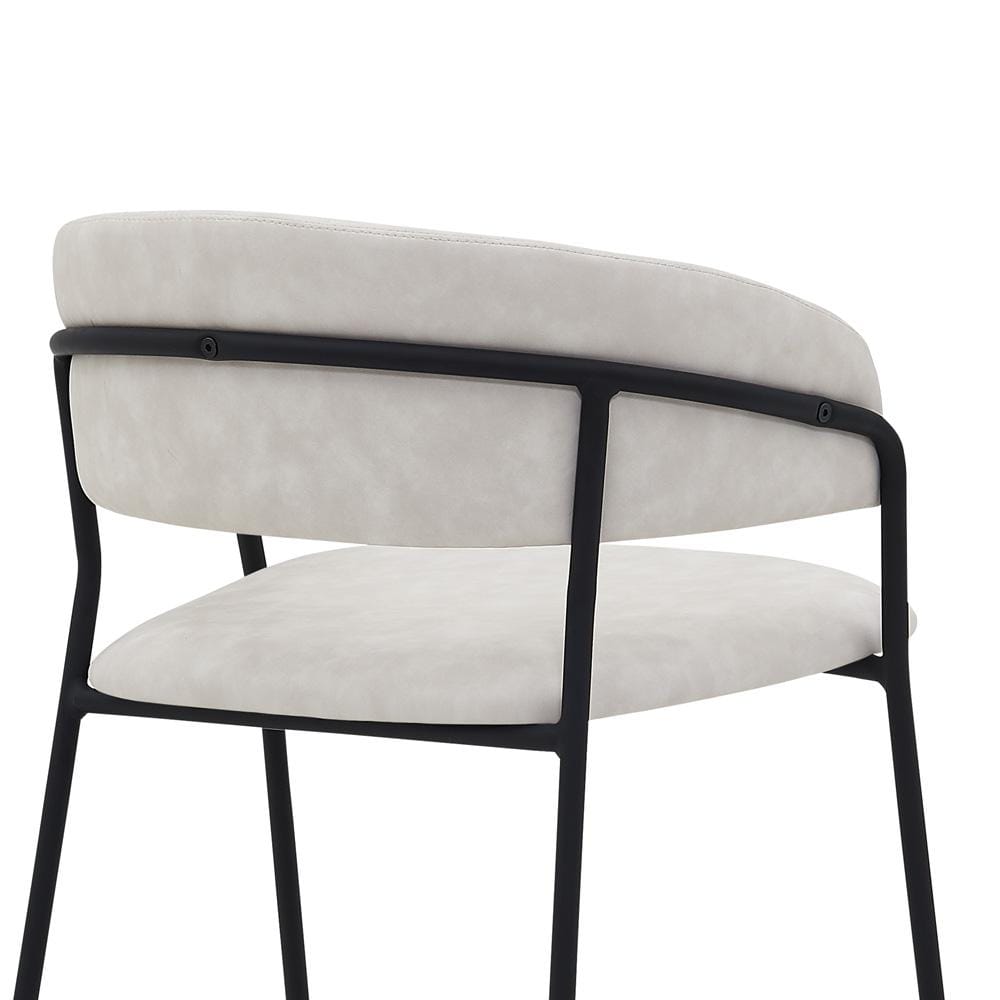 Armen Living - Nara 26in Cream Faux Leather and Metal Counter Height Bar Stool - LCNRBABLCRM26 veiw 5