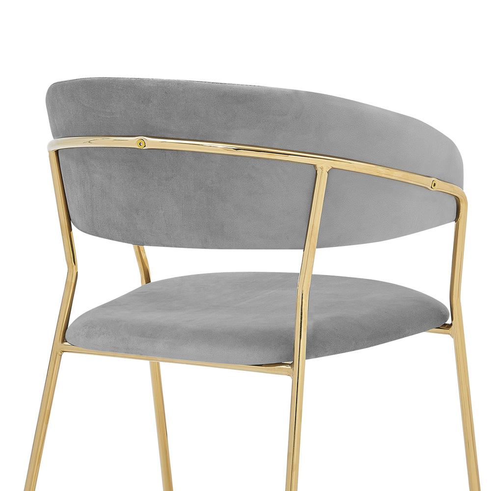 Armen Living - Nara Modern Gray Velvet and Gold Metal Leg Dining Room Chairs (Set of 2) - LCNRSIGLGRY veiw 4
