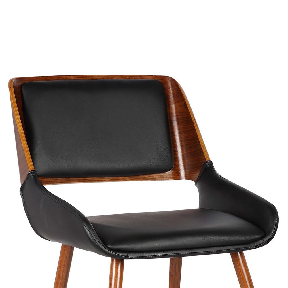 Armen Living - Panda Mid-Century Dining Chair in Walnut Finish and Black Faux Leather - LCPNSIWABL veiw 5