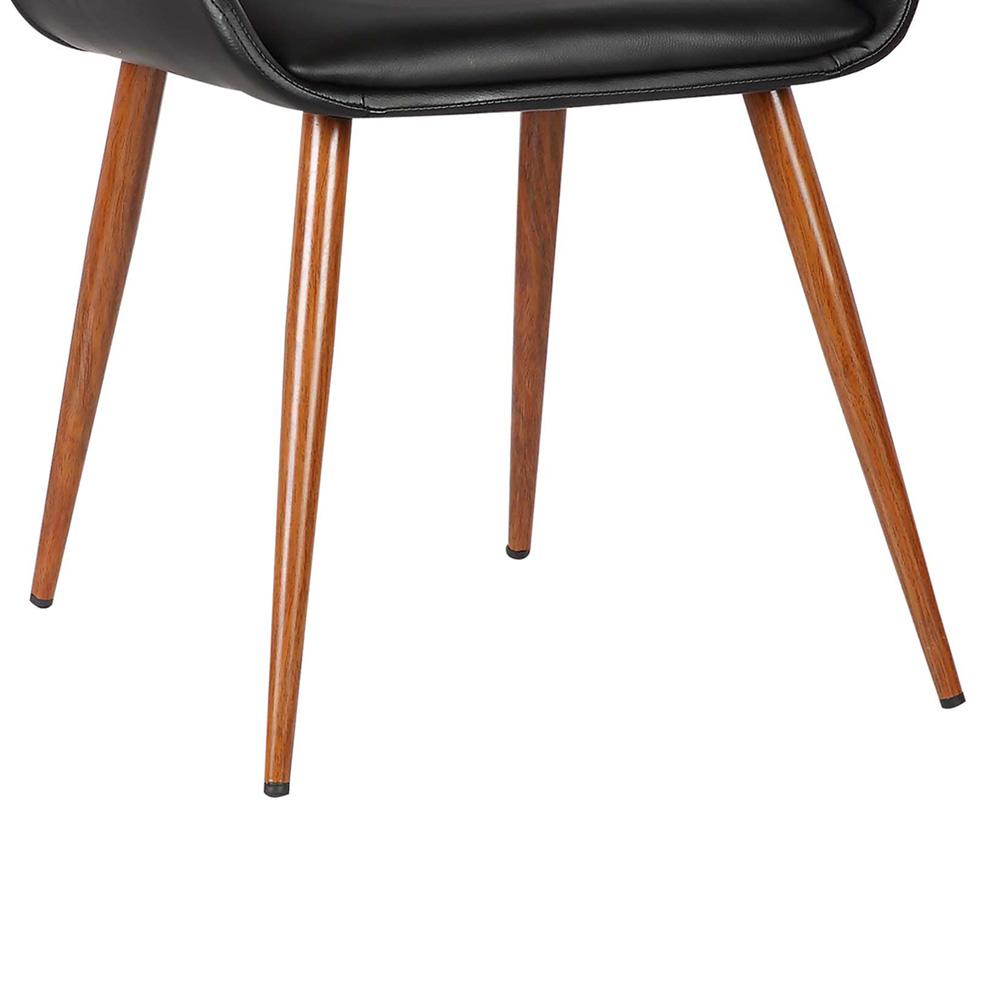 Armen Living - Panda Mid-Century Dining Chair in Walnut Finish and Black Faux Leather - LCPNSIWABL veiw 7