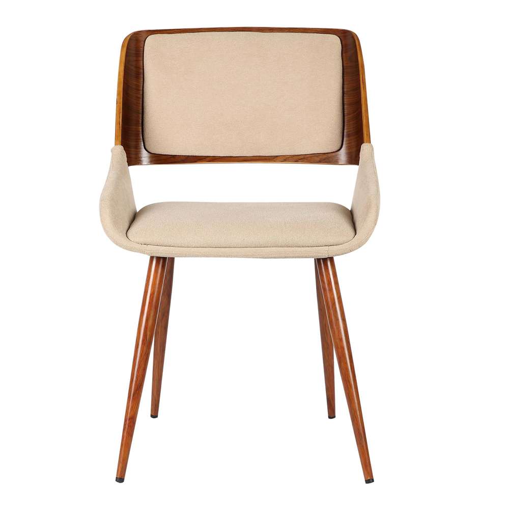 Armen Living - Panda Mid-Century Dining Chair in Walnut Finish and Brown Fabric - LCPNSIWABR veiw 2