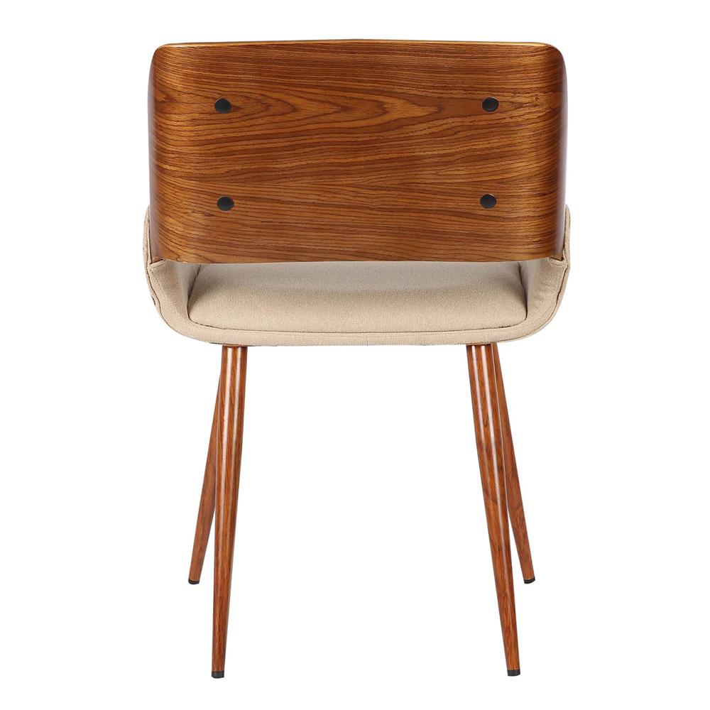 Armen Living - Panda Mid-Century Dining Chair in Walnut Finish and Brown Fabric - LCPNSIWABR veiw 4