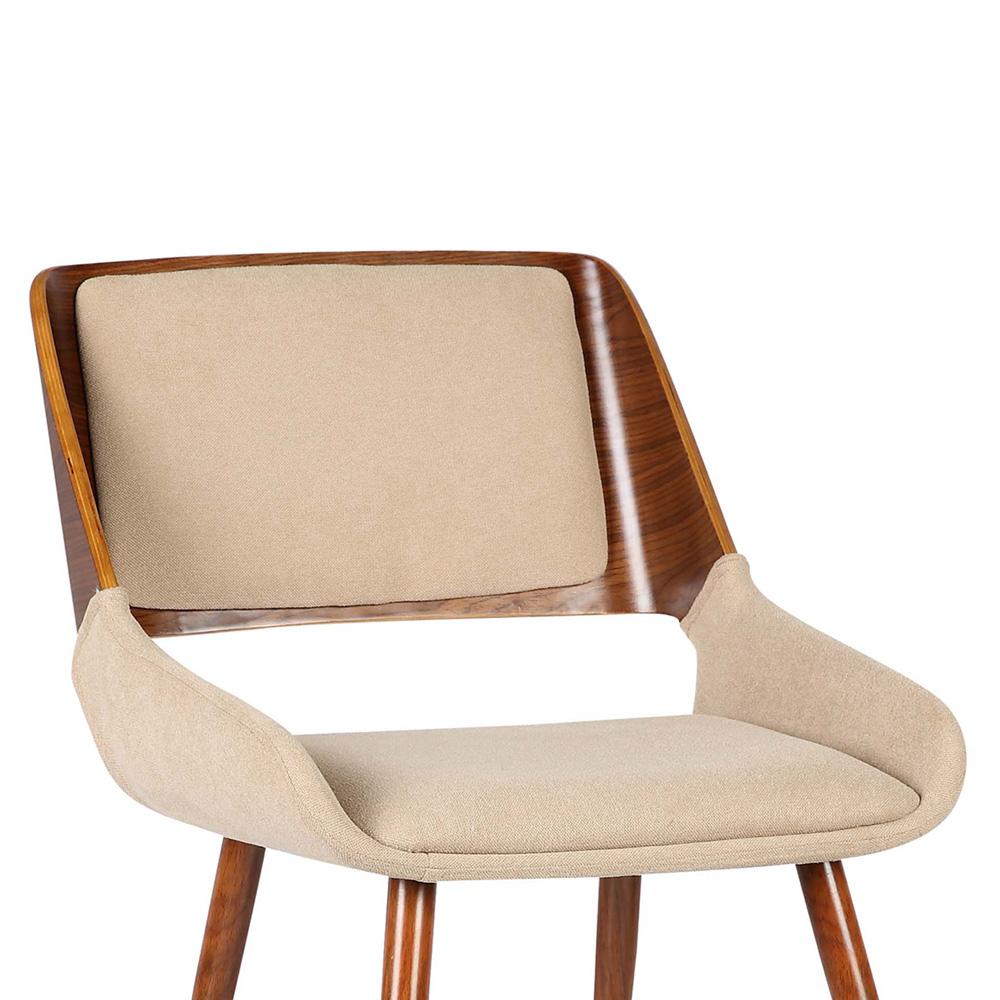 Armen Living - Panda Mid-Century Dining Chair in Walnut Finish and Brown Fabric - LCPNSIWABR veiw 5