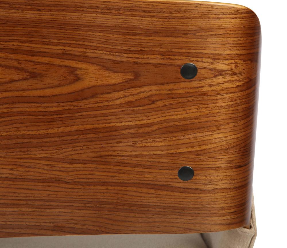 Armen Living - Panda Mid-Century Dining Chair in Walnut Finish and Brown Fabric - LCPNSIWABR veiw 6