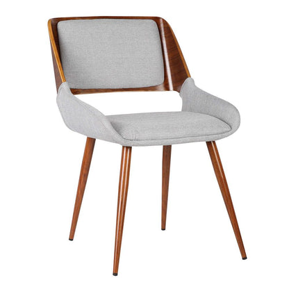 Armen Living - Panda Mid-Century Dining Chair Walnut Finish and Gray Fabric - LCPNSIWAGRAY veiw 1