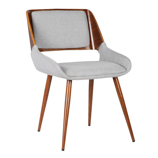 Armen Living - Panda Mid-Century Dining Chair Walnut Finish and Gray Fabric - LCPNSIWAGRAY veiw 1