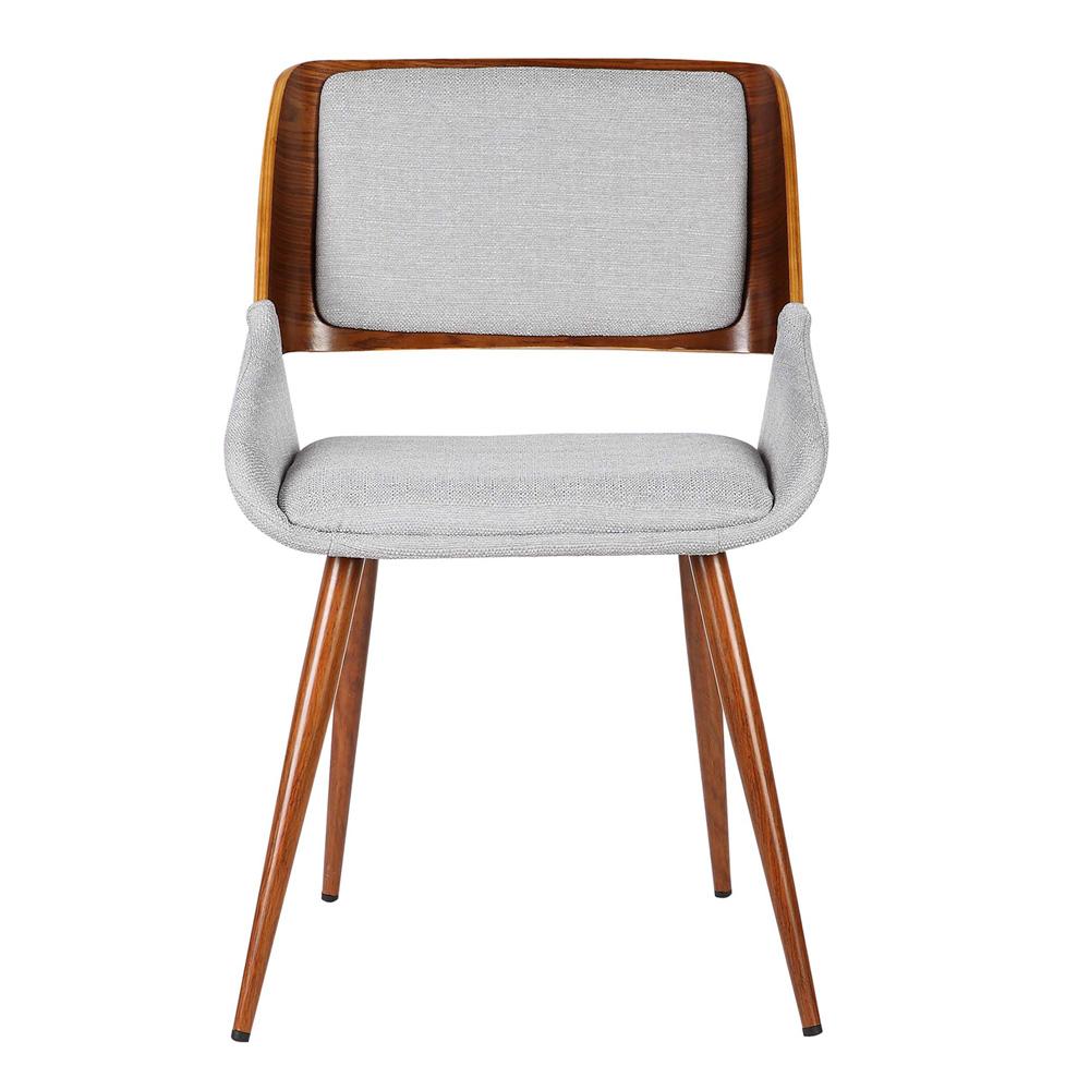 Armen Living - Panda Mid-Century Dining Chair Walnut Finish and Gray Fabric - LCPNSIWAGRAY veiw 2